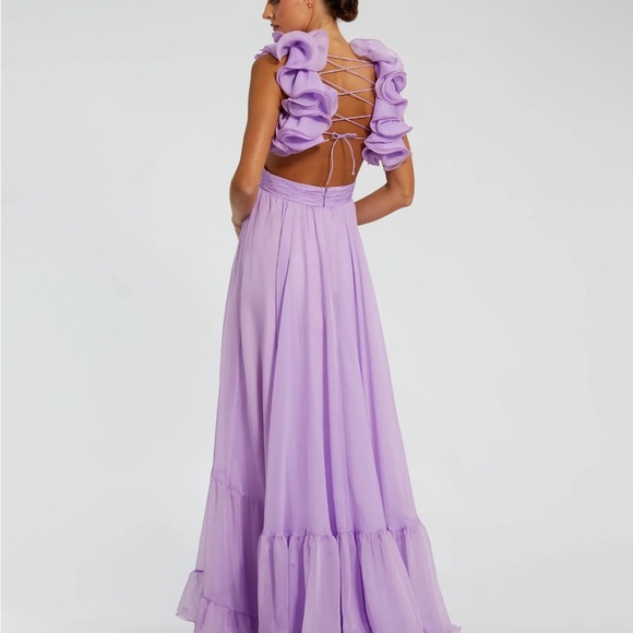 Mac Duggal Lilac Ruffle Dress - Picture 5 of 6
